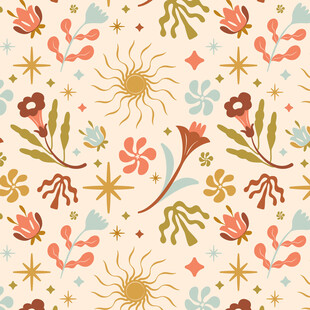 复古风花卉图案背景