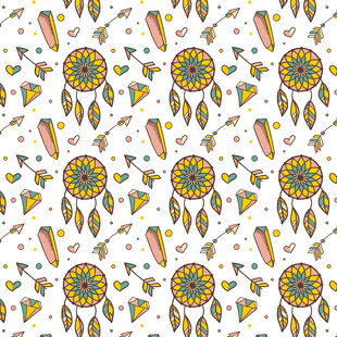 波西米亚风格捕梦网图案