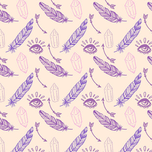 紫色羽毛眼睛图案背景