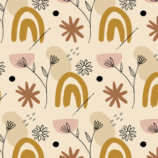 抽象花卉几何图案背景