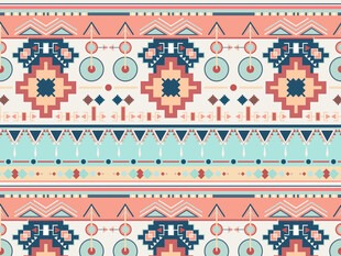 民族风几何图案无缝背景