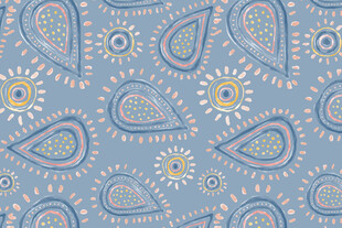 蓝色佩斯利花纹图案背景