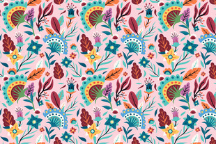 多彩花卉植物图案设计