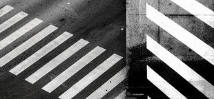 黑白条纹墙面视觉效果