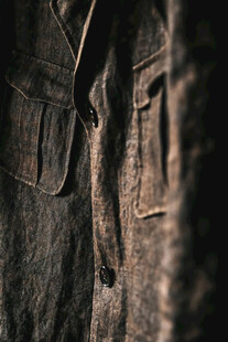 复古质感牛仔外套细节