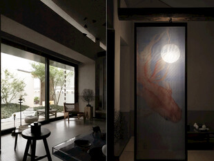 现代风室内独特艺术玻璃门