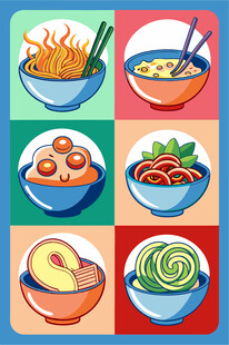 多彩亚洲美食拼盘