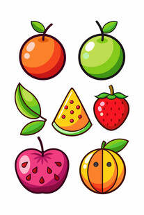 多彩水果插画集合
