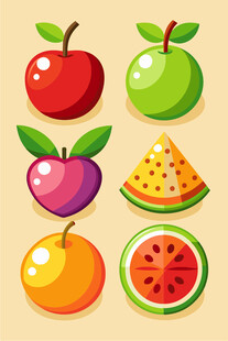 多彩新鲜水果组合展示