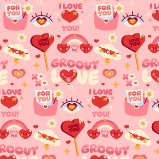 粉色爱心图案背景