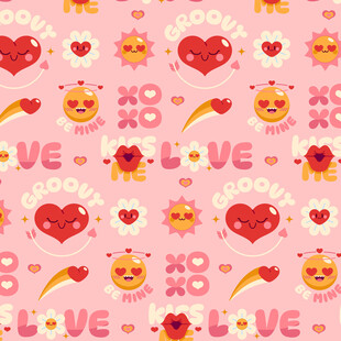 粉色爱心浪漫图案背景