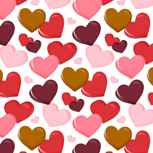 多彩爱心图案背景