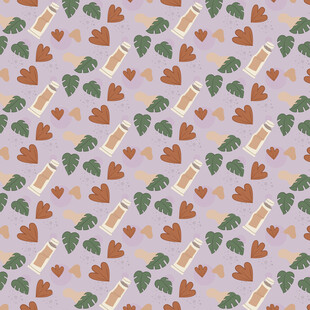 可爱动物图案无缝背景图