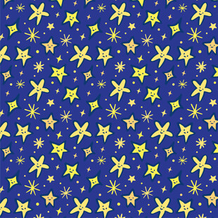 蓝色背景上的黄色星星图案