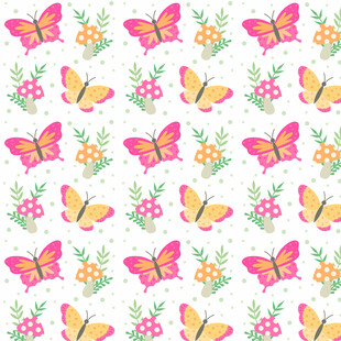 蝴蝶花卉图案背景图