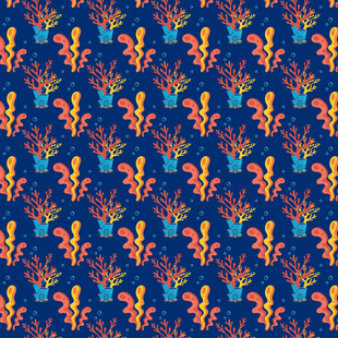 蓝色花卉图案精美背景