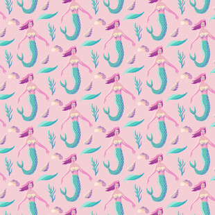 粉色背景的海马图案纹理