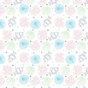 清新多彩花卉图案背景