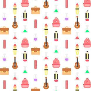 多彩乐器甜点无缝图案