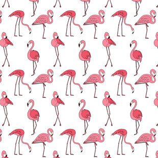 粉色火烈鸟无缝图案背景