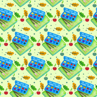 卡通风格零食图案无缝背景