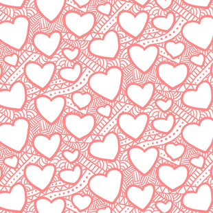 粉色爱心无缝图案背景