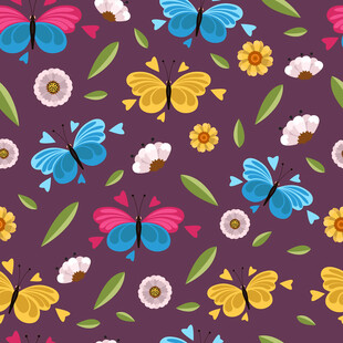 蝴蝶花卉图案背景设计
