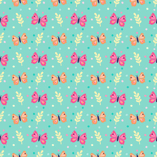 清新蝴蝶花卉图案背景