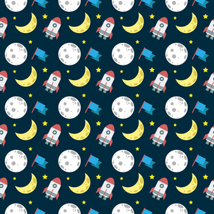 太空主题卡通图案背景