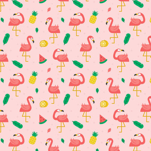 粉色火烈鸟图案背景