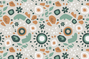 几何花卉图案无缝背景图