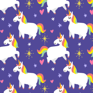 梦幻独角兽星空图案背景