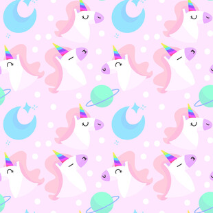 梦幻独角兽粉色图案背景
