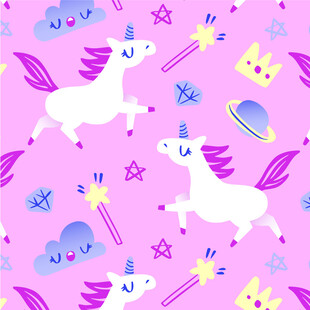 梦幻独角兽图案背景