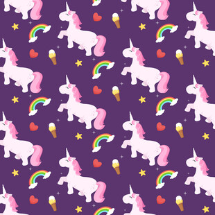 梦幻独角兽图案背景