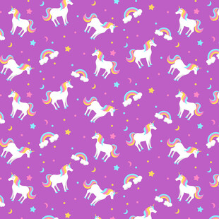 紫色独角兽梦幻图案背景