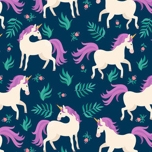 梦幻独角兽图案背景