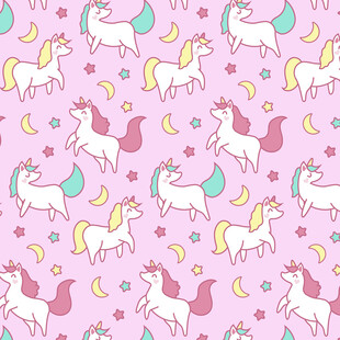 梦幻独角兽粉色图案背景