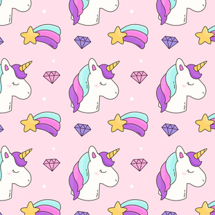 梦幻独角兽图案背景