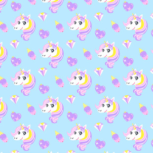 可爱独角兽图案背景