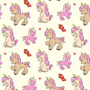 可爱独角兽图案背景