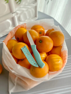 袋装橘子与削皮工具