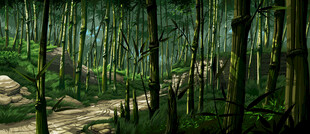 竹林小径清幽自然之景