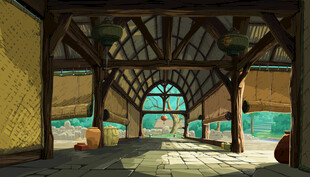 木质拱形建筑内景