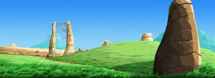 奇幻草原上的神秘石柱