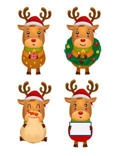 卡通圣诞鹿
