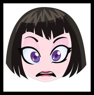 愤怒卡通女孩头像