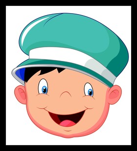 戴绿帽的卡通男孩头像