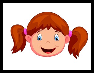 扎双马尾的开心小女孩