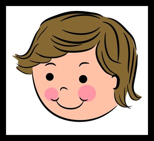 微笑的卡通小女孩头像